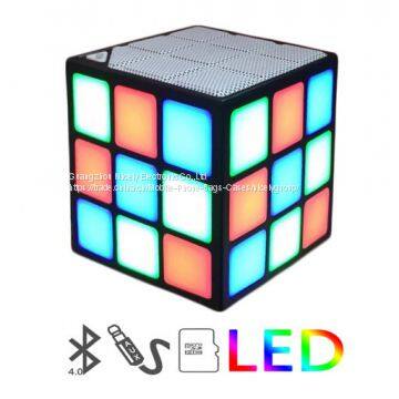 Mini Magic Cube Colorful Wireless Portable Bluetooth Speaker LED Flash Light with TF Card Handsfree