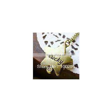 Free Shipping !! Wholesale 10 Pcs Personality Bronze Flip Lucky Star Pocket Watch WT124