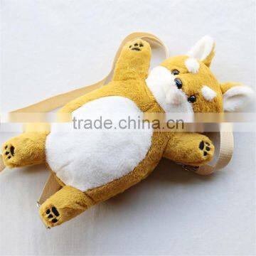 New Arrival Kawaii 3D Doge Satchel Cartoon Dog Plush Doll Backpack Stuffed Toys
