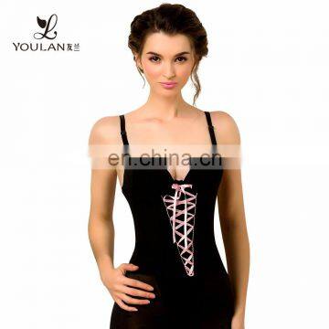 Double Powernet Material Black Women Waist Shaping long sleeve body shaper