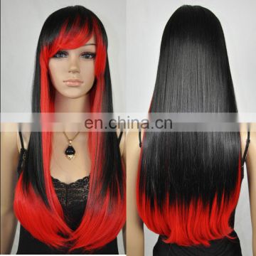 Long straight synthetic wig womens cosplay wig for sale FW2142