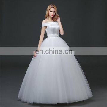 HS1630 2017 White Sheath Ruffle Long Puffy Prom Ball Gown Wedding Dresses Patterns photo-2