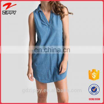 Latest Women Blue Denim Jeans Dress Denim Halter Dress Denim Dress