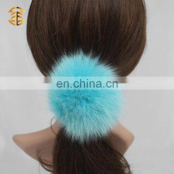 Cute Colorful Real Fox Fur Ball Elastic Hair Accessory Headband