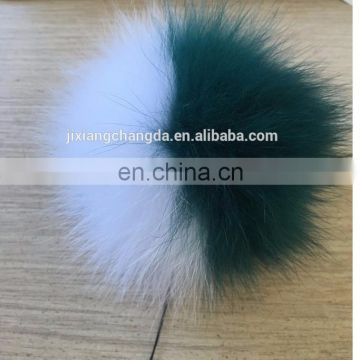 Unique style combined colors fox fur pompom fur ball