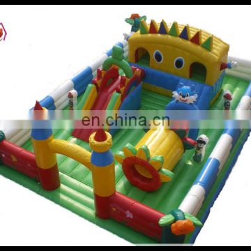 inflatable playground fun city with tunnels, climb, bridge and slide bouncer