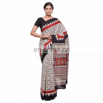 Soundarya latest design new pattern casual wear block bagru printed saree for ladies