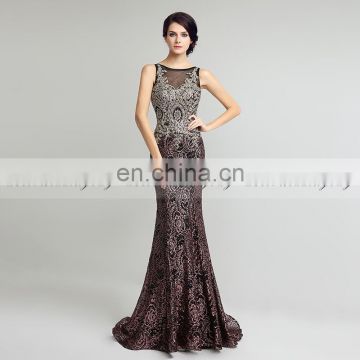 2016 New Arrival Appliqued Beaded Sleeveless Formal Evening Gowns Mermaid Evening Dresses