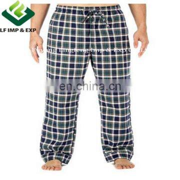 Cotton Flannel Pajama Lounge Pants- Blue/Green/White Plaid