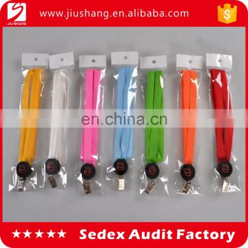 Top Quality Fluorescent Color Led With Clip Nice Glitter Lanyard