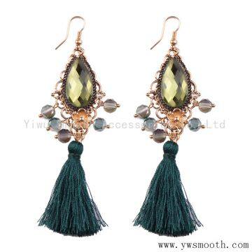 Wholesale Fashion Designs Rhinestone Beaded Tassel Earring Women Jewelry