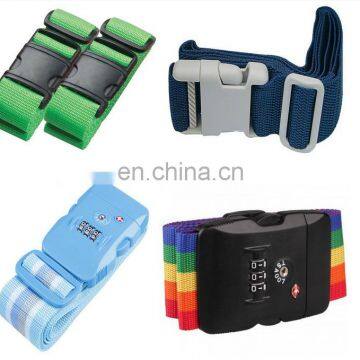 Durable Adjustable Outdoor Travel Long polyester luggage belt with coded lock