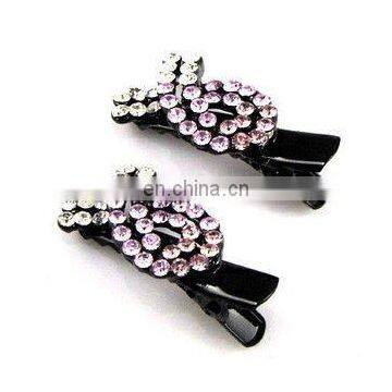 2013 newest fashion alloy ribbon rhinestone hair clip