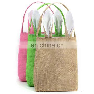 Wholesale Easter gift bunny burlap jute bag For Easter Days