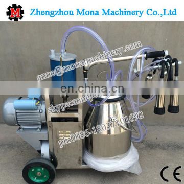 Stainless steel double single bucket portable goat cow milking machine