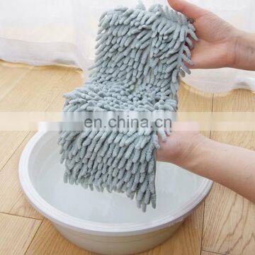 China Supply Water Absorbing Microfiber Fabric Chenille Flat Floor Cleaning Mop Magic Spinning Head Detachable Mop Head Cover photo-6