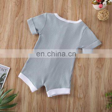 2020 Newest Summer Babay Clothes Ribbed Solid Romper Jumpsuit Baby Clothes Baby Clothing Boys' Rompers Baby+rompers photo-6
