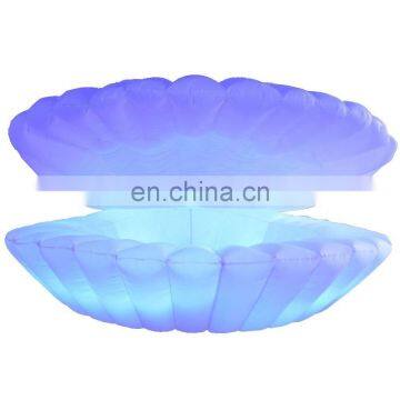 Giant Shape Model Inflatable White Seashell Decoration with Colorful LED Lighting