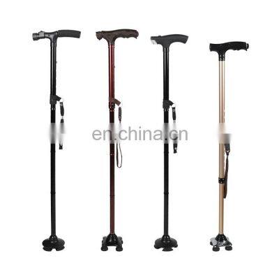 Adjustable Portable Disabled Medical Forearm Aluminum Walking Stick With LED Light for Old People