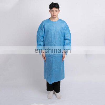 Hospital disposable medical surgical isolation gown sms pp pe non woven isolation gown