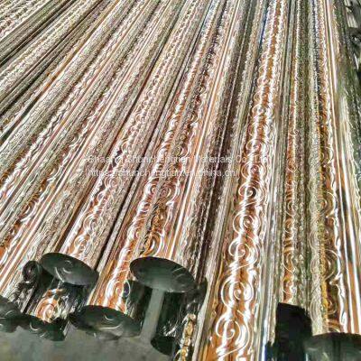 Embossed Copper Plating Antique Bronze Color Stainless Steel Pipe for Gate Guardrail photo-2