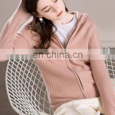 Женский повседневный толстый шерстяно-кашемирный трикотажный спортивный кардиган-худи-джемпер photo-4