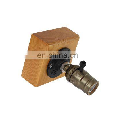 Antique Metal Table Lamp Solid Wood Base Led Desk Lamp Hotel Decoration Edison Bulb Desk Lamp E27