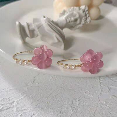 Purple Opal Grape Earrings photo-3