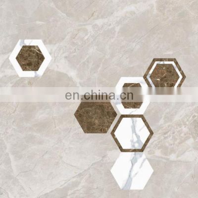 Inkjet Polished Tie Glossy Tile Anti Slip Elegant Tile for Living Room Office Floor  non slip tile