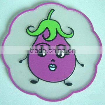 Promotional Fruit Styling PVC Coasters With High Quality