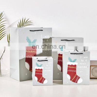 Christmas Paperbag Packaging Socks Gift Paper Bags For Christmas