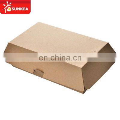 Custom printed cardboard paper hamburger clamshell box for eat