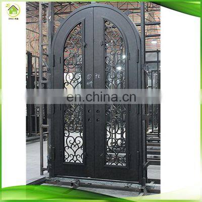 wrought iron door arch top double wrought iron door