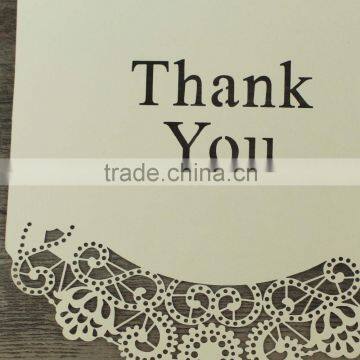 Customized Simple Elegant Laser Cut Thank You Cards with Envelope