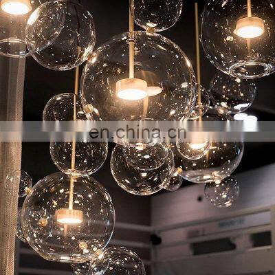 Indoor Bedroom Decorative Ceiling Hanging Lighting Kitchen Modern Pendant Light Glass Ball LED Chandelier