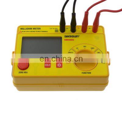ALLOSUN EM480C Milliohm Meter LCD 200momh -20K in 6 Position Accurate Wide Measurement Range Resistance Meter photo-4