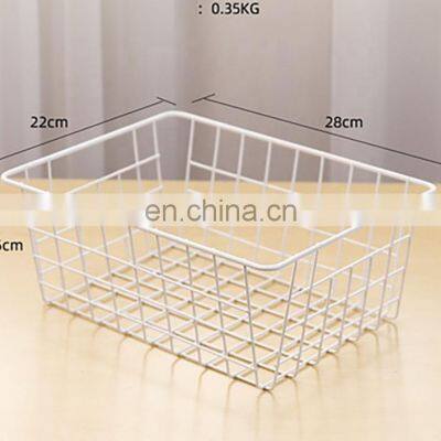 Japanese Iron Tabletop Storage Basket Square Iron Art Storage Basket Tabletop Sundries Book Storage Basket Rack photo-5