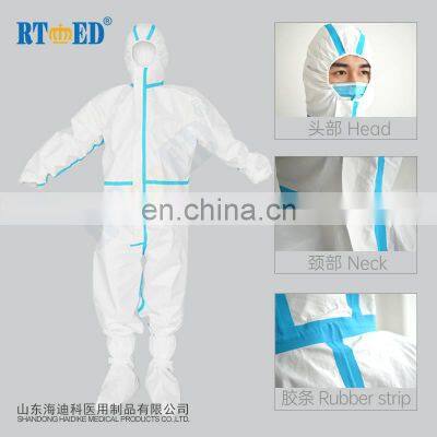 2020 Hot Selling Medical Disposable Protective Clothing With Blue Strip photo-2