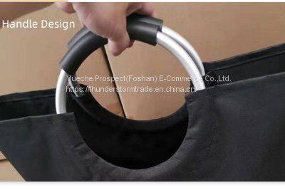 Collapsible Oxford Fabric Laundry Hamper Foldable Canvas Bathroom Cloth Basket With Handles Storage Washing Box for Home Use photo-4
