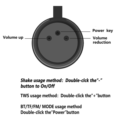 Hifi Stereo Music Box Speakers TF FM TWS Shake Function Wireless Mini Portable Speaker photo-5