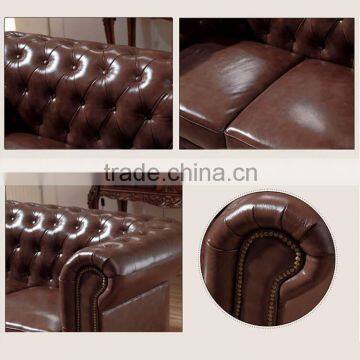 Antique Home Furniture Chesterfield Sofa Set/Home Furniture Antique Appearance Leather Sofa photo-3