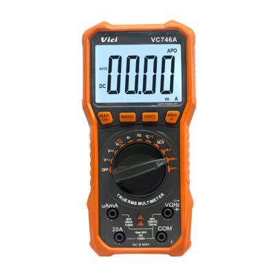 Vicimeter VC746A T-RMS NCV LIVE REL ACA DCA ACV DCV OHM Fara Hz Temp Detecting 6000 Digits Multimeter