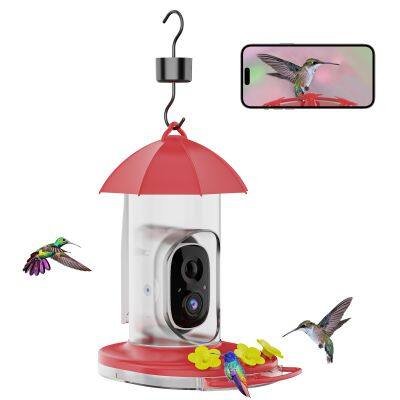 Outdoor Electronic Bird Feeder Cam Hanging Smart Humming Camera 2.4G-WIFI 3MP Hummingbird Feeder With Camera AI Identifies Bird