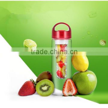 SALE POMOTION Fruit infuser colorful water bottle with hook, BPA free