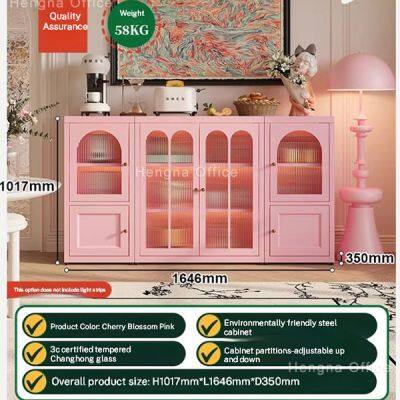 Multi-Functional Steel Storage Cabinet With Adjustable Shelves | Easy-to-Clean | Ideal for Organizing Coffee Beans and Decor photo-5