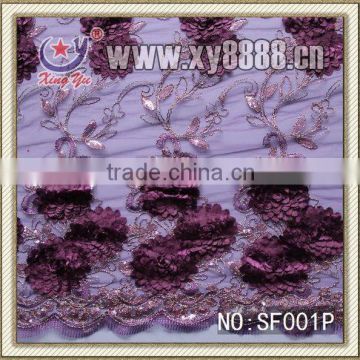 shining embroidery sequins lace for wome garments