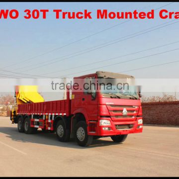 2015 hot sale low price howo 8*4 290hp 30Ton Truck Mounted Crane for sale made in china