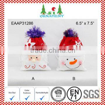 Traditional Red and Green Felt Christmas Candy Bag photo-5
