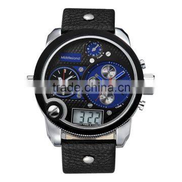 MIDDLELAND BRAND Emilitary resistant Casual LED back light multi-functional analog sports watch, men full steel watch