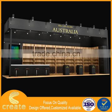 China antique black finish oak wooden wine cabinet display for retailers kiosk shop,store,shopping mall